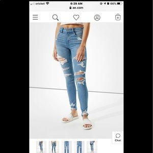 american eagle jeans size 2 short high rise
